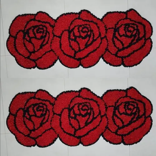 2 Passadeiras de Quarto Flor em Frufru Antiderrapante
