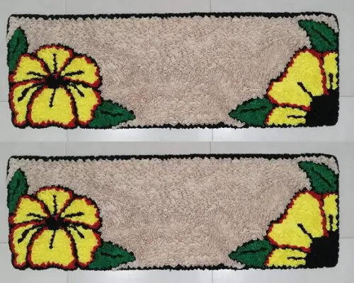 2 Passadeiras de Quarto Flor em Frufru Antiderrapante