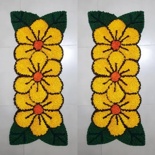2 Passadeiras de Quarto Flor em Frufru Antiderrapante
