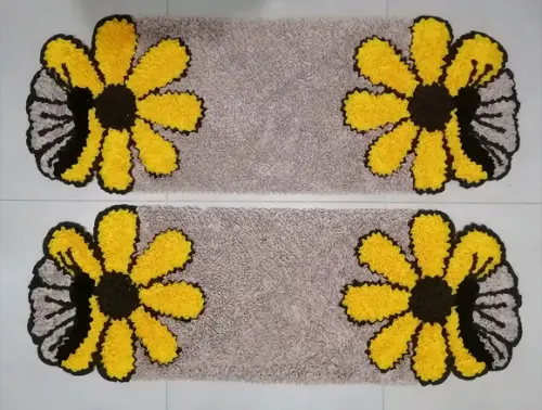 2 Passadeiras Flor Borboleta Antiderrapante