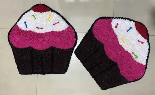 2 Tapetes Frufru Cupcake Antiderrapante