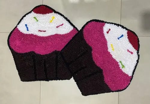 2 Tapetes Frufru Cupcake Antiderrapante