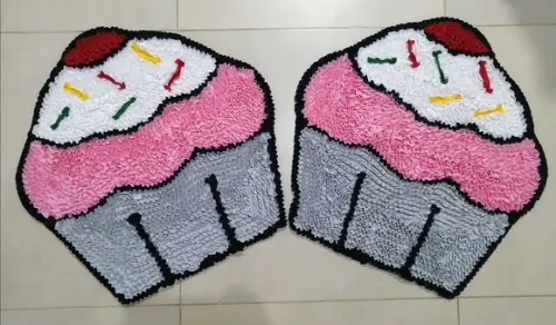2 Tapetes Frufru Cupcake Antiderrapante
