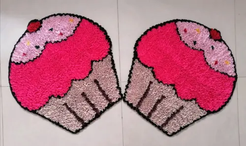 2 Tapetes Frufru Cupcake Rosa Antiderrapante