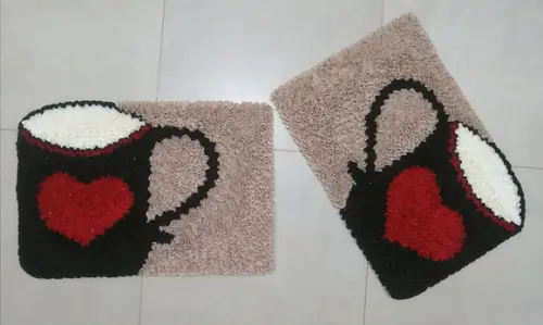 2 Tapetes Frufru Xícara Antiderrapante