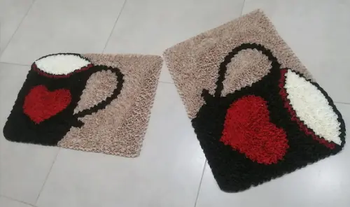 2 Tapetes Frufru Xícara Antiderrapante