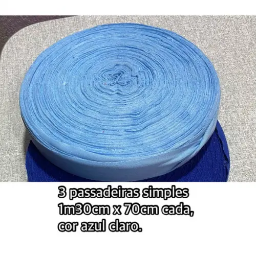 3 Passadeira Frufru Azul Claro Antiderrapante