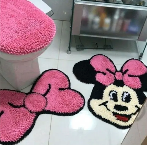 Jogo de Banheiro da Minnie Frufru Antiderrapante