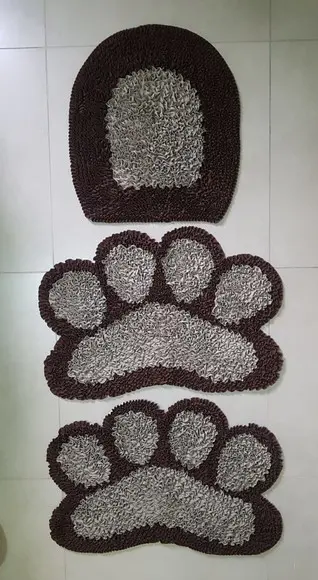 Jogo de Banheiro de Patinha em Frufru com antiderrapante