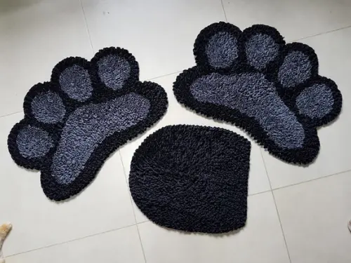 Jogo de Banheiro de Patinha em Frufru com antiderrapante