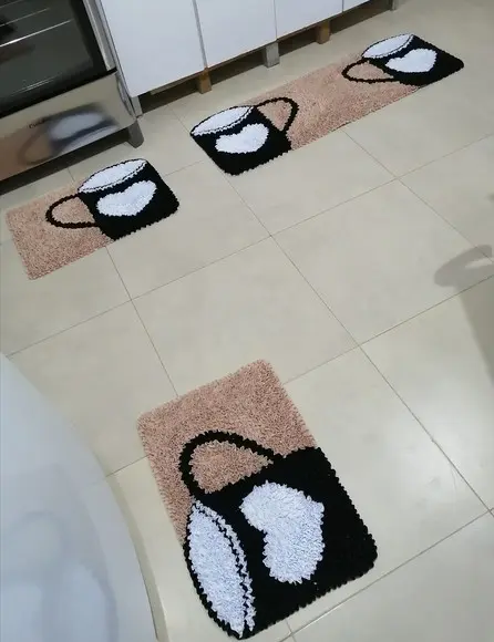 Jogo de Cozinha Xícara em Frufru Antiderrapante