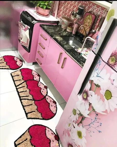 Jogo Tapete de Cupcake em Frufru Antiderrapante