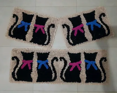 Jogo Tapetes de Gatinhos Frufru Antiderrapante