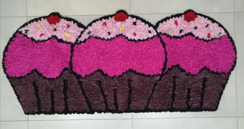 Passadeira Cupcake em Frufru 1m20cm x 50cm Antiderrapante