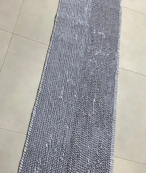 Passadeira Frufru Cinza Grafite 2m60cm x 60cm Antiderrapante