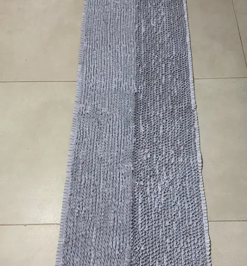 Passadeira Frufru Cinza 2m50cm Antiderrapante