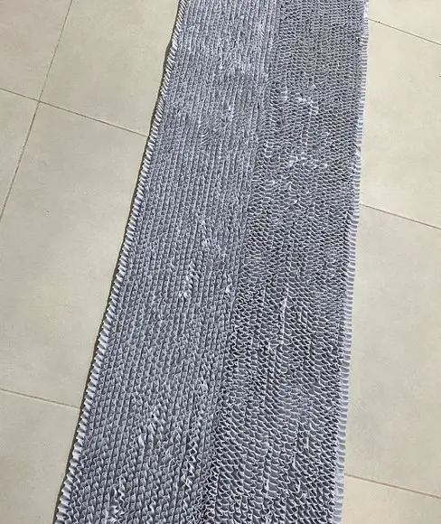 Passadeira Frufru Cinza 2m50cm Antiderrapante