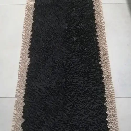 Passadeira Frufru Bege/marrom 3m50cm x 40cm Antiderrapante