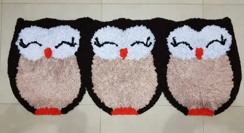 Passadeira Frufru Coruja 1m40cm x 40cm Antiderrapante