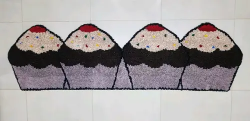 Passadeira Frufru Cupcake 1.80m x 50cm Antiderrapante