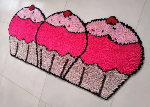 Passadeira Frufru Cupcake 1.20m x 50cm Antiderrapante