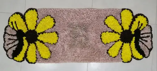 Passadeira Frufru Flor Amarela Borboleta Antiderrapante