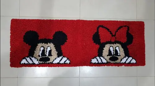 Passadeira Frufru Minnie e Mickey 1m20cm Antiderrapante