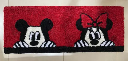 Passadeira Frufru Minnie e Mickey 1m20cm x 50cm Antiderrap.