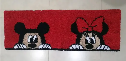 Passadeira Frufru Minnie e Mickey 1m20cm Antiderrapante