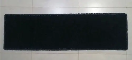 Passadeira Frufru Preta 1m20cm Antiderrapante