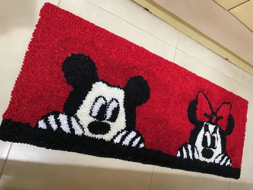 Passadeira Frufru Minnie e Mickey 1m20cm x 50cm Antiderrap.