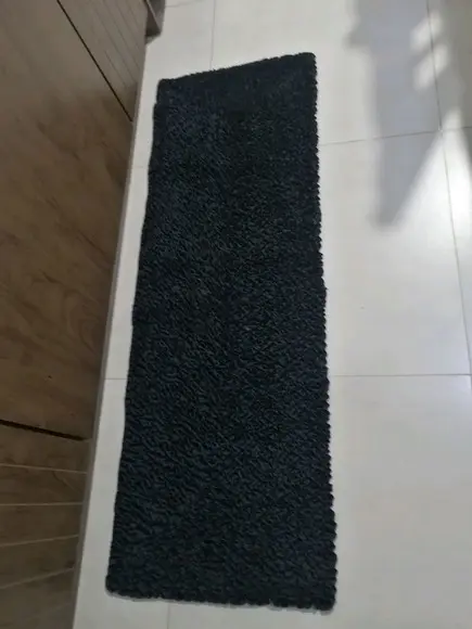 Passadeira Frufru Preta 1m20cm x 40cm Antiderrapante