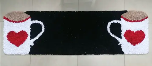 Passadeira Frufru Xícara Branca 1m70cm x 40cm Antiderrapante