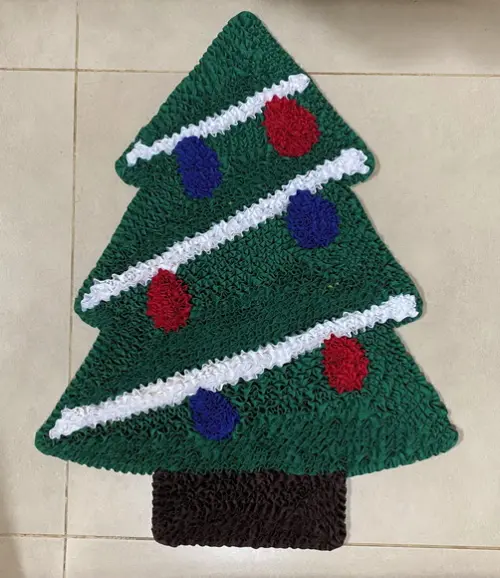 Tapete de Árvore de Natal em Frufru Antiderrapante