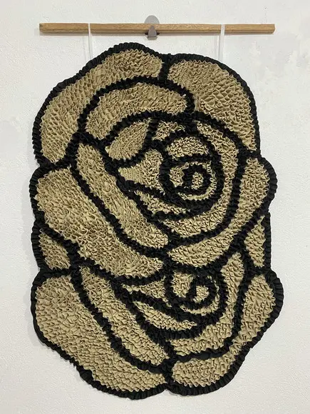Tapeçaria de Parede Frufru Rosa Bege