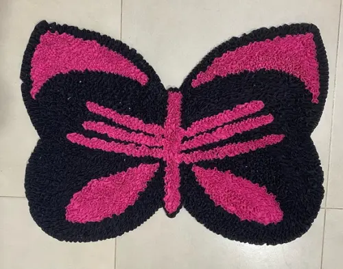 Tapete Frufru Borboleta 80cm x 60cm Antiderrapante