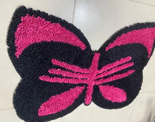 Tapete Frufru Borboleta 80cm x 60cm Antiderrapante