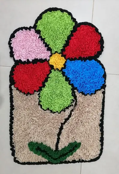 Tapete Frufru de Flor Colorida Antiderrapante