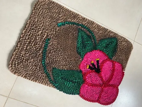 Tapete Frufru Flor Rosa Pink 60cm x 40cm Antiderrapante