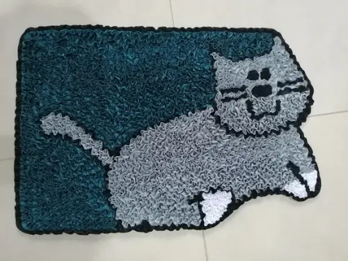 Tapete Frufru Gato 60cm x 40cm Antiderrapante