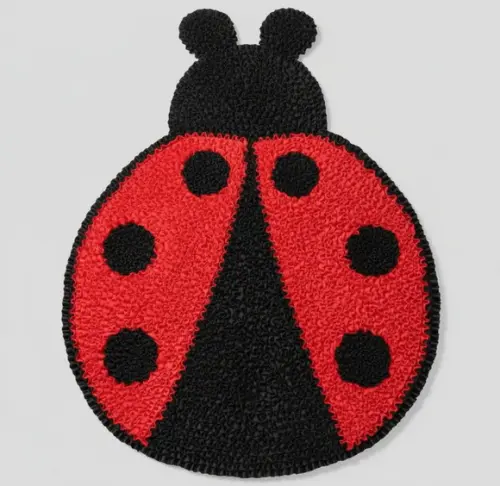 Tapete Frufru Joaninha 60cm x 40cm Antiderrapante