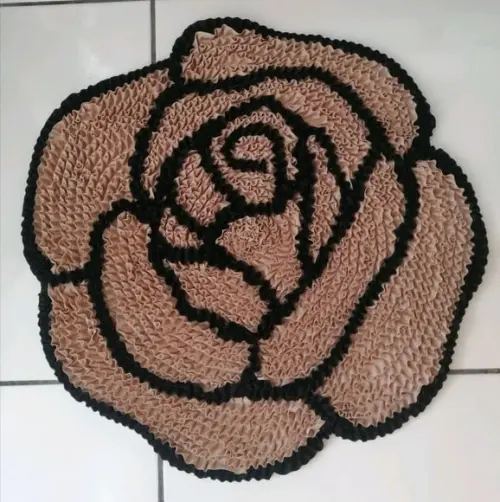 Tapete Frufru Rosa Bege Antiderrapante