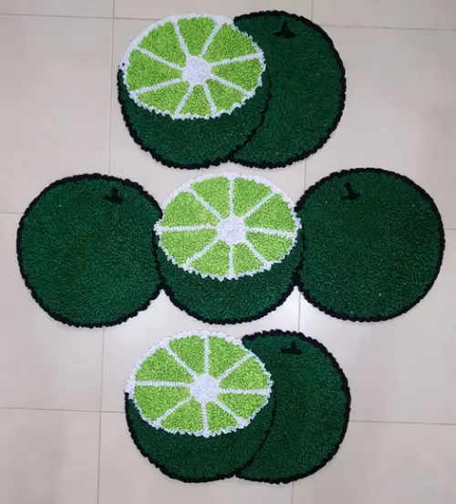 Tapetes de Limão em Frufru Antiderrapante