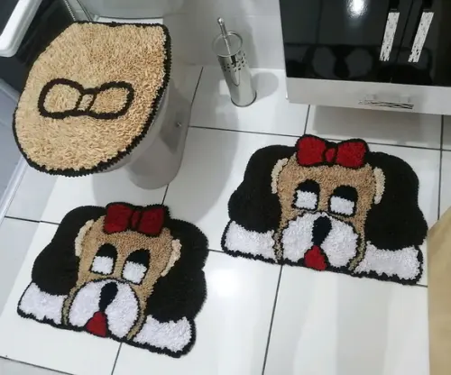 Tapetes Frufru Banheiro Cachorras Antiderrapante