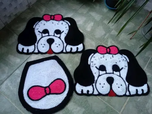 Tapetes Frufru Banheiro Cachorras Antiderrapante