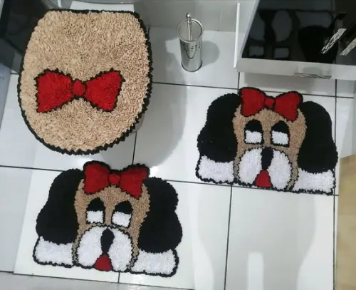 Tapetes Frufru Banheiro Cachorras Antiderrapante