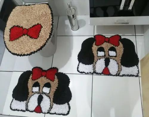 Tapetes Frufru Banheiro Cachorras Antiderrapante