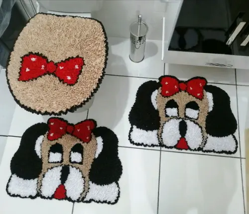 Tapetes Frufru Banheiro Cachorras Antiderrapante