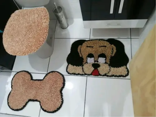 Tapetes Frufru Banheiro Cachorro Antiderrapante