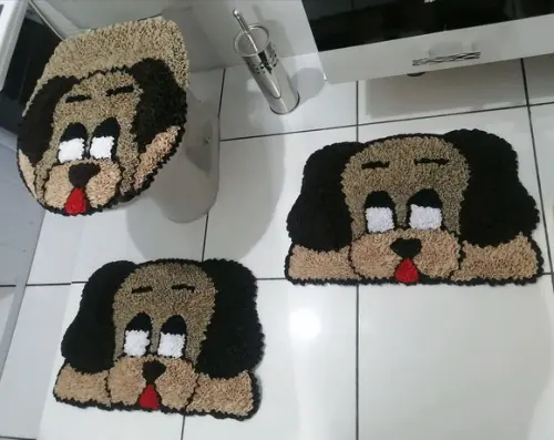Tapetes Frufru Banheiro Cachorro Antiderrapante